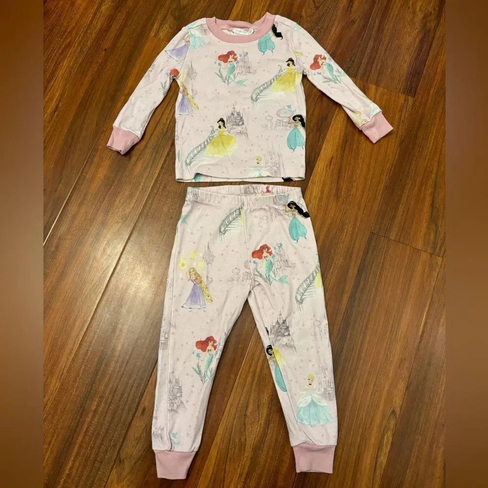 Pottery Barn Kids Disney Princess pink 2 piece pajama set